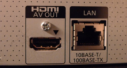 BD70V HDMI and Ethernet ports.