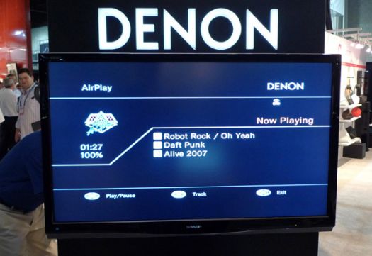 Apple AirPlay in action on a Denon receiver.