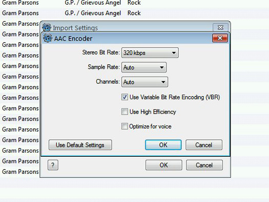 iTunes AAC Encoder Custom Settings