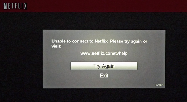 Cannot Connect to Netflix. Please Try.