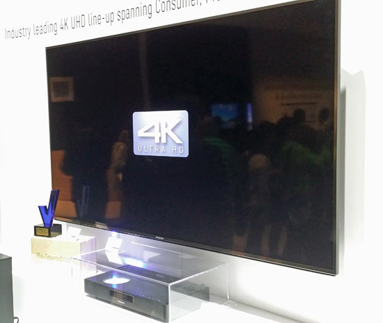 Panasonic Ultra HD Blu-ray Player prototype and CX850 UltraHD TV