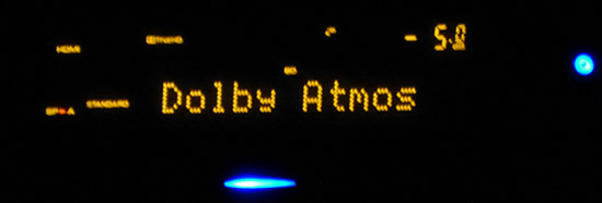 Dolby Atmos logo on Pioneer receiver.