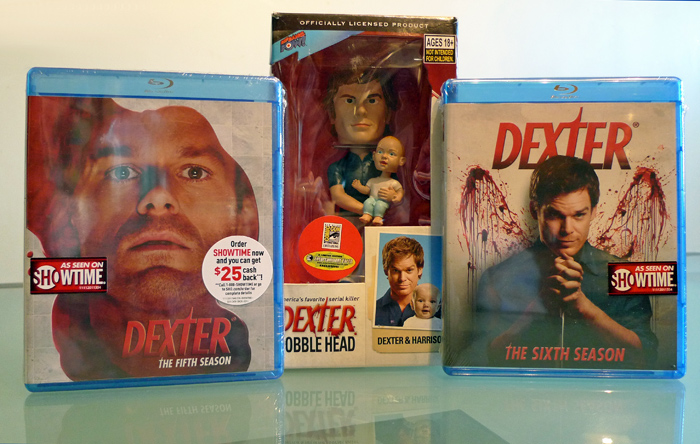 Dexter seasons 5 and 6 on Blu-ray, plus Dexter/Harrison Bobble Head