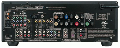 Onkyo TX-SR605 = inputs/outputs