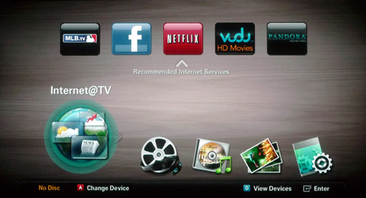 Samsung BD-C7900 Home Screen